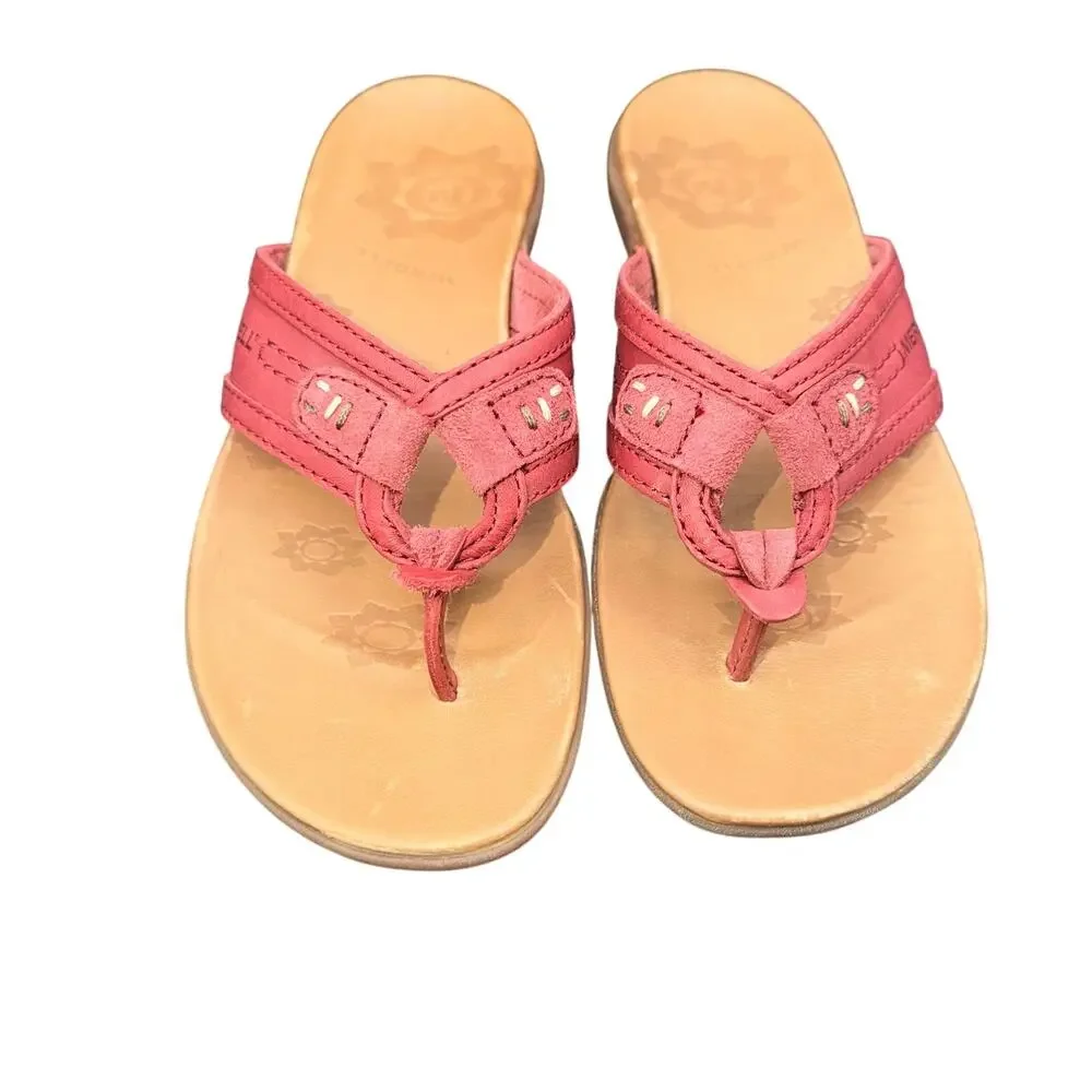 Merrell Port Performance Flip Flop Sandals Red Leather Women’s 8